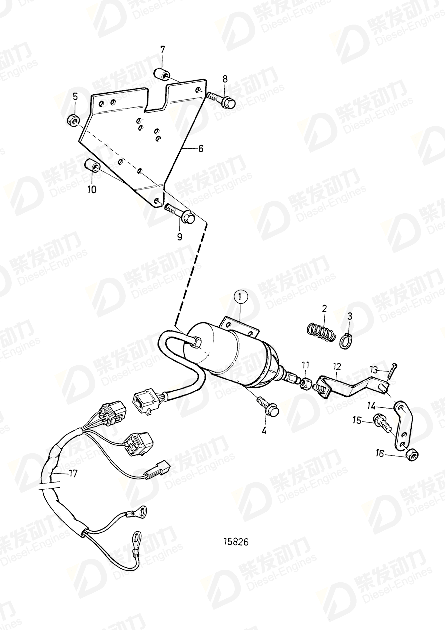 volvo penta Control solenoid kit 876593 Drawing volvo penta Control solenoid kit 876593 Drawing
